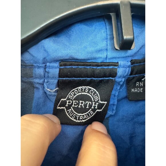 Vintage Sports Club Perth Pullover Windbreaker Jacket Mens XL Blue Black Nylon R - Picture 5 of 8